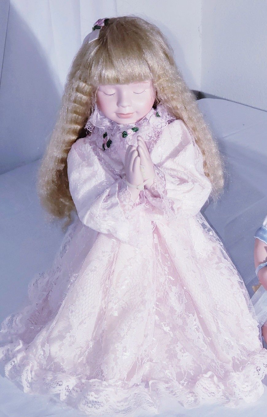 Porcelain Doll Praying Doll Kneeling Girl In Prayer Doll #031
