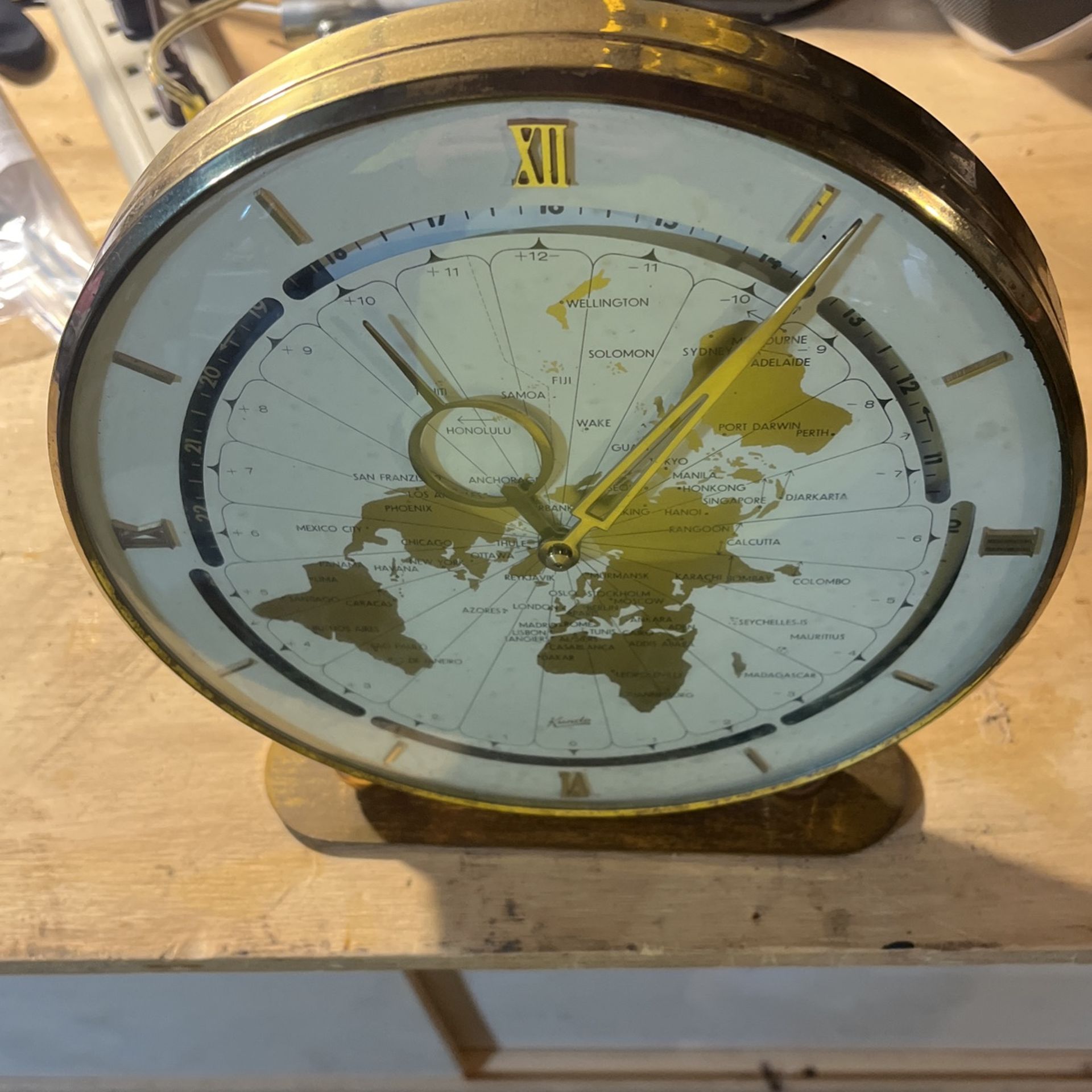 Kundo Brass 1960s Wind Up Clock