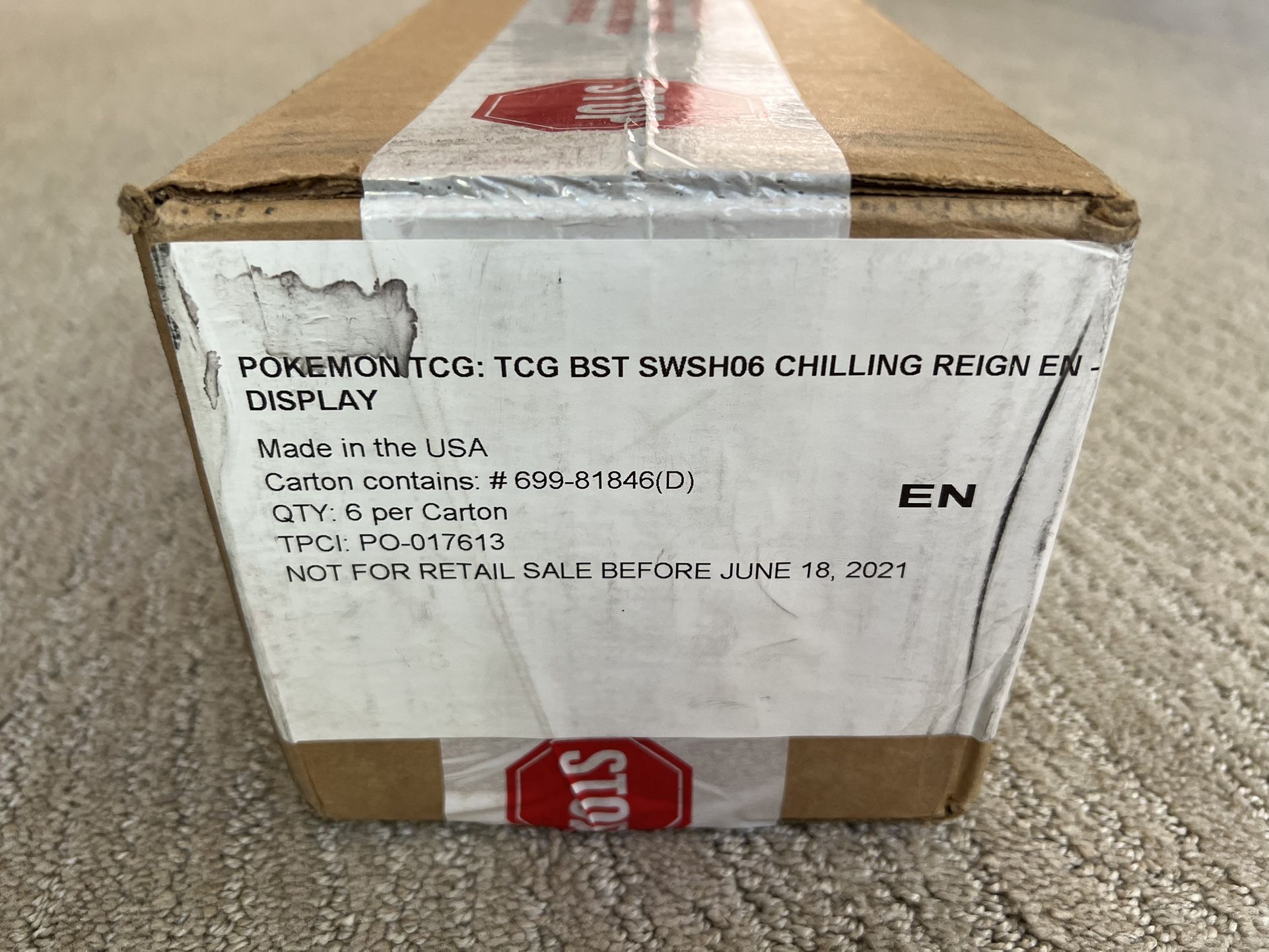 Pokemon TCG Chilling Reign Booster Box Case 6 Booster Boxes