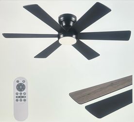 46” 6 Blade Ceiling Fan with Light & Remote Contro