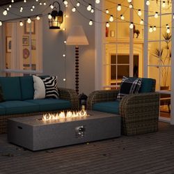 56-Inch Rectangular Propane Fire Pit Table
