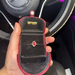 10k Gold Ruby Diamond Ring 