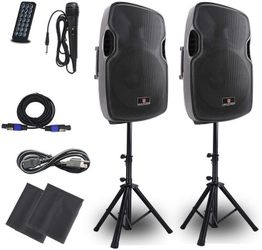 DJ speakers and cords no stands 