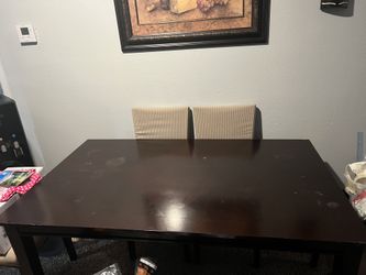 Dining Table and Four Chairs With Bench