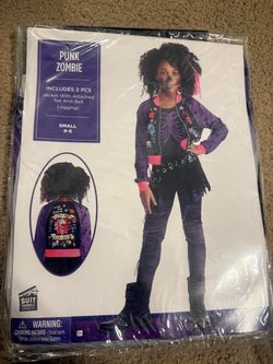 Punk Zombie Girls Halloween Costume Size Small 4-6
