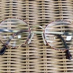 Gold Tone Etched Border Tortoise Round VTG Calvin Klein EyeGlass Frame