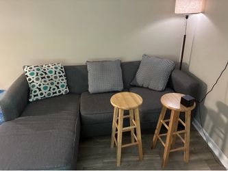 Complete Living Room Bundle - Couch, 2 Bar Stools & Lamp - $550 Value for Only $250!  Other title options:  * Apartment Starter Bundle - Couch, Lamp &