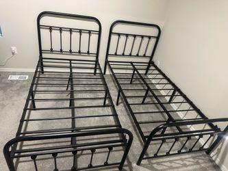 Twin metal bed frame set of two