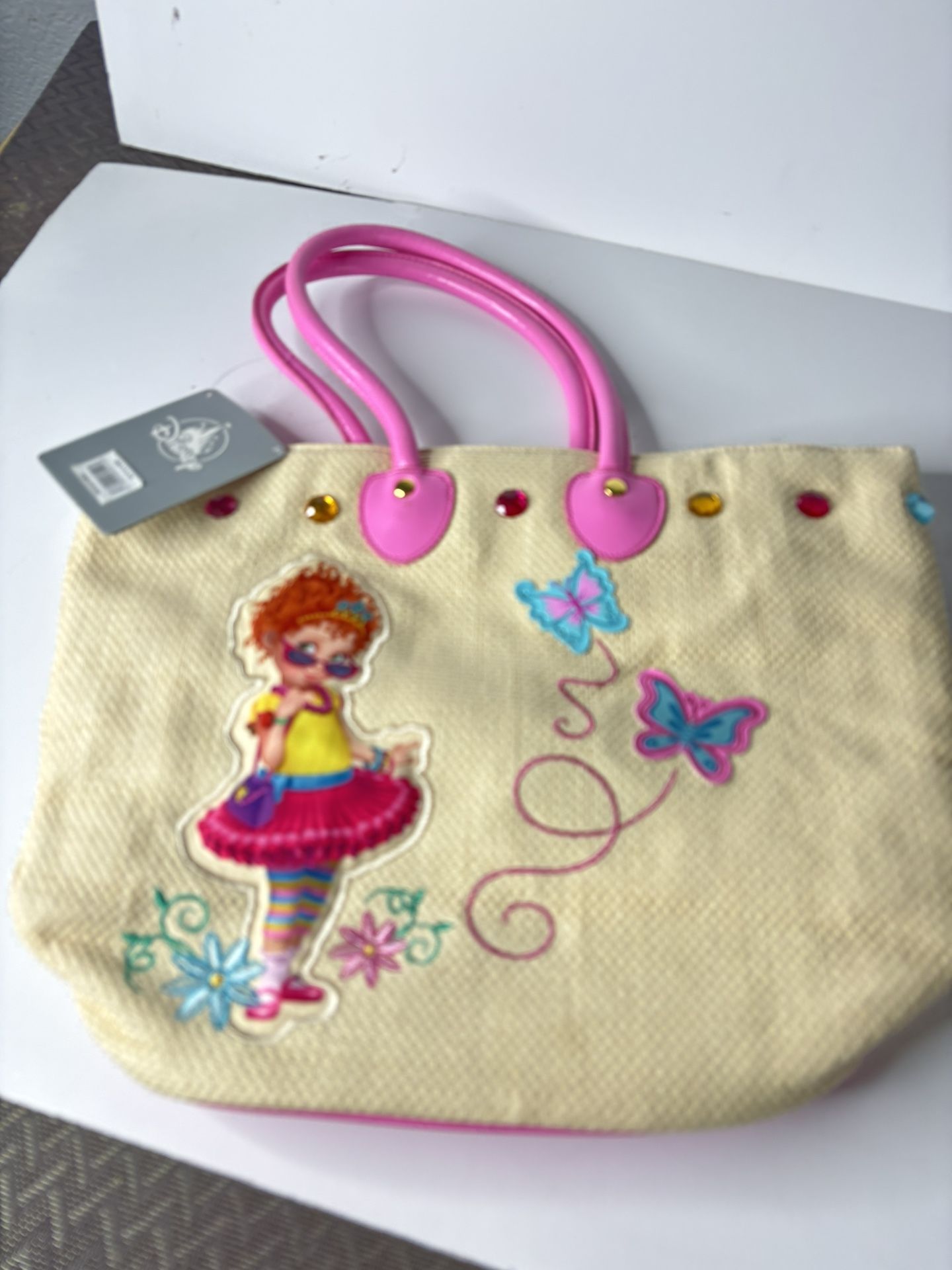 Fancy Nancy Disney Straw Tote Bag Purse Cute Pink