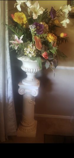 Artificial Flowers with Ceramic Stand and Vase