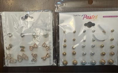 2 packs of post back earrings ( 21 pair total) NEW!