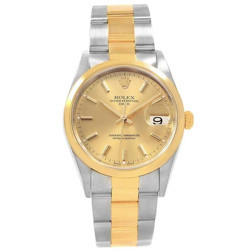 Ladies Rolex 26mm DateJust 18K Two Tone Watch with Champagne Dial and Smooth Bezel. (322-18210)