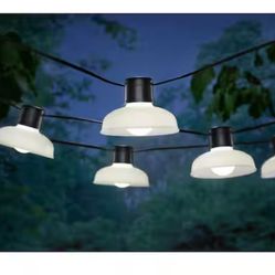 10-Light 12 ft. Black Outdoor Plug-In Integrated LED Lantern String-Light