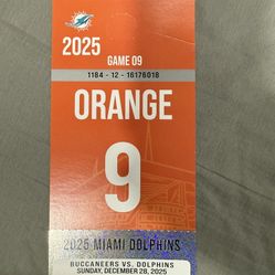 Dolphins Vs Buccaneers Orange Parking Pass