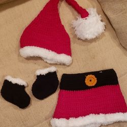 Crochet Santa Outfit Baby Girl