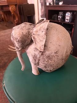 Buy something fun for the elephant of it; Vtg. All Metal Yard Art Elephant Sculpture: