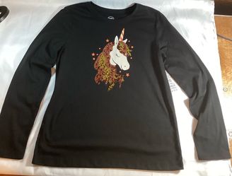 Kids Unicorn Sequin Long Sleeve Shirt Girls Size 18 XXL