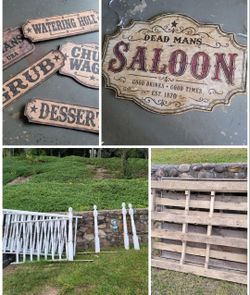 Western Saloon and BBQ Decorative Wood Signs & Decorations