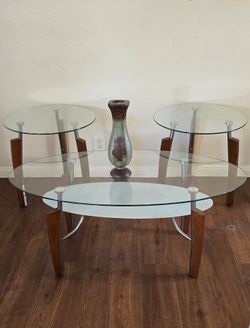3-Pcs Contemporary Occasional Table Set, Coffee Table and End Tables