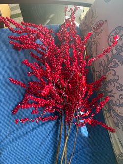 Artificial Red Berry Branch Stems