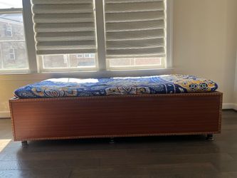 Wood Storage Bench with Cushioned Top