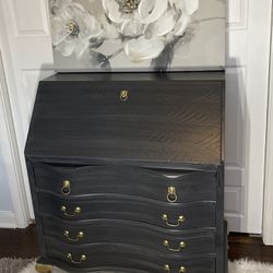 Gold/Gray Secretary desk -4 Drawers Dresser