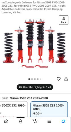 Maxpeedingrods coilovers for Nissan 350z 03-08