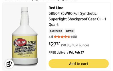 Red line superlight shockproof gear oil