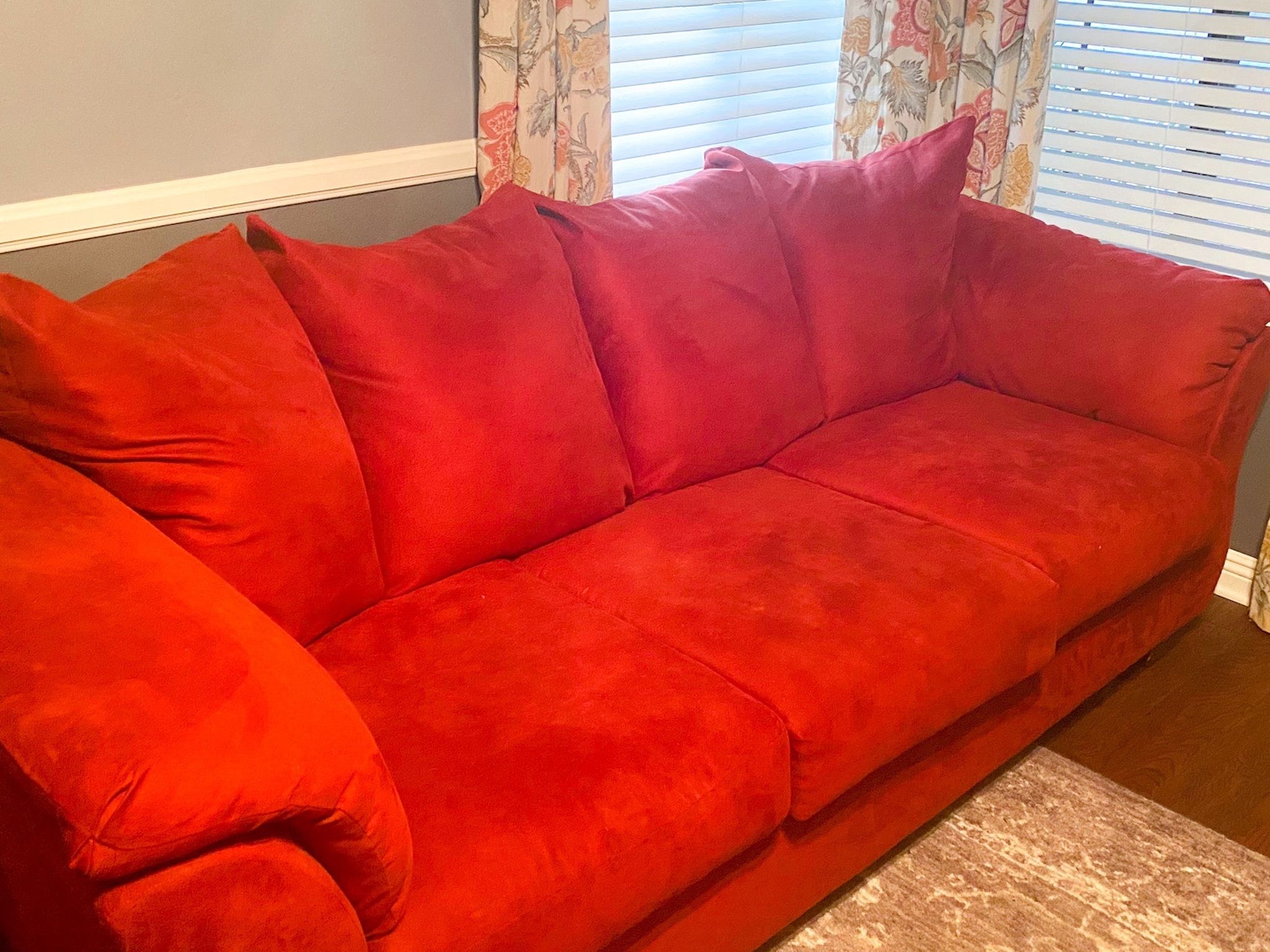 Red Fabric Couch - Great Condition