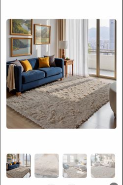 Beige shag rug