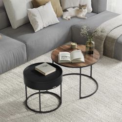 Coffee Tables, Set of 2 Round Side Tables