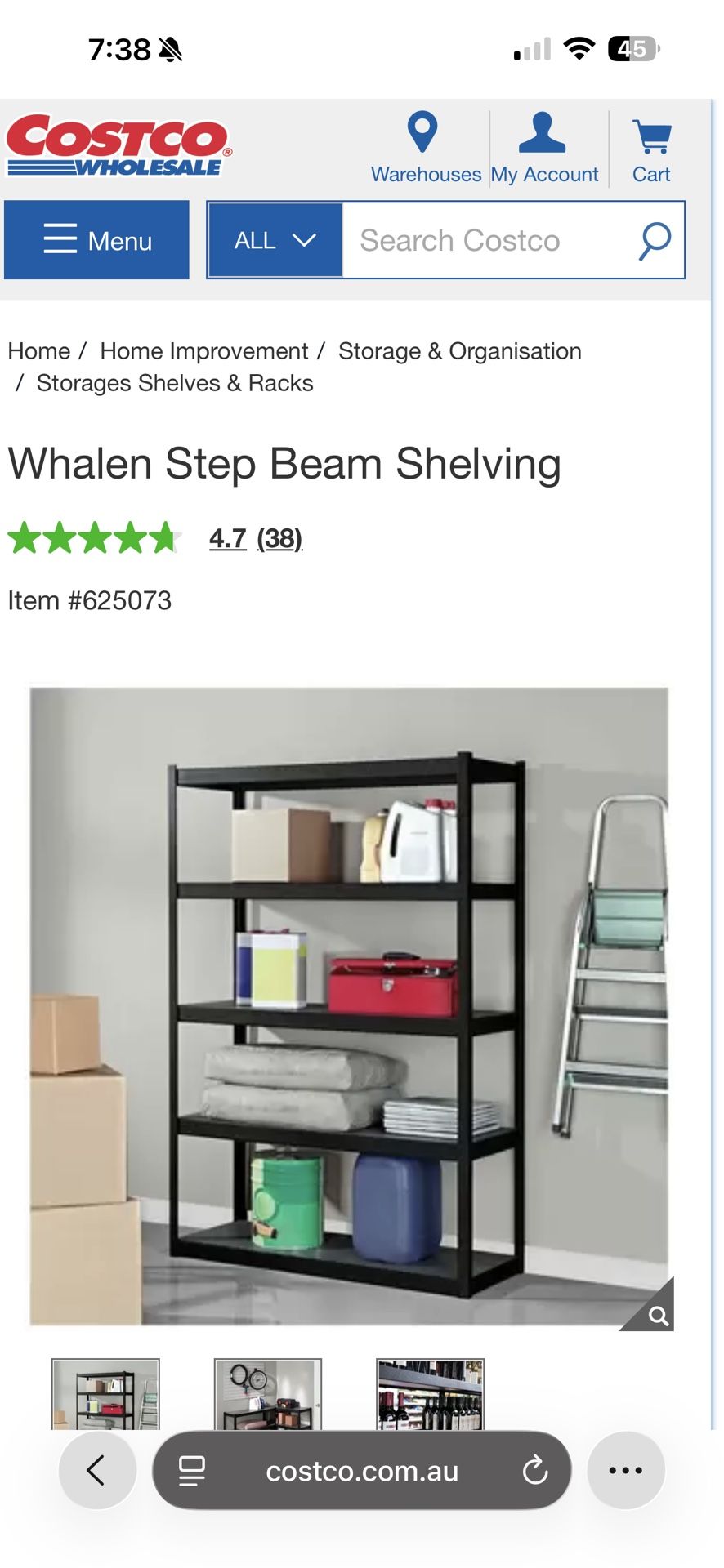 2 Whalen Heavy Duty (one Gorilla) Storage Garage Racks