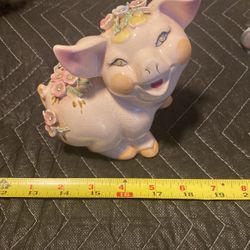 Pretty Piggy Bank 3D Flowers
