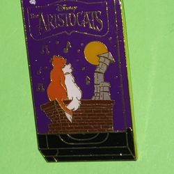 Disney Aristocats VHS Case Enamel Metal Pin Blind Box Series 