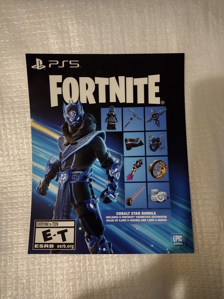 Fortnite Cobalt Star Bundle Code Card New