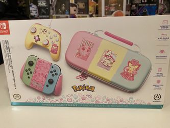 Nano Wired Controller, Protection Case and Comfort Grip for Nintendo Switch Pokmon: Sweet Assortment