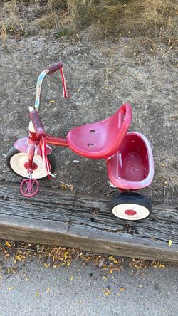 Red Kids Tricycle with Rear Basket