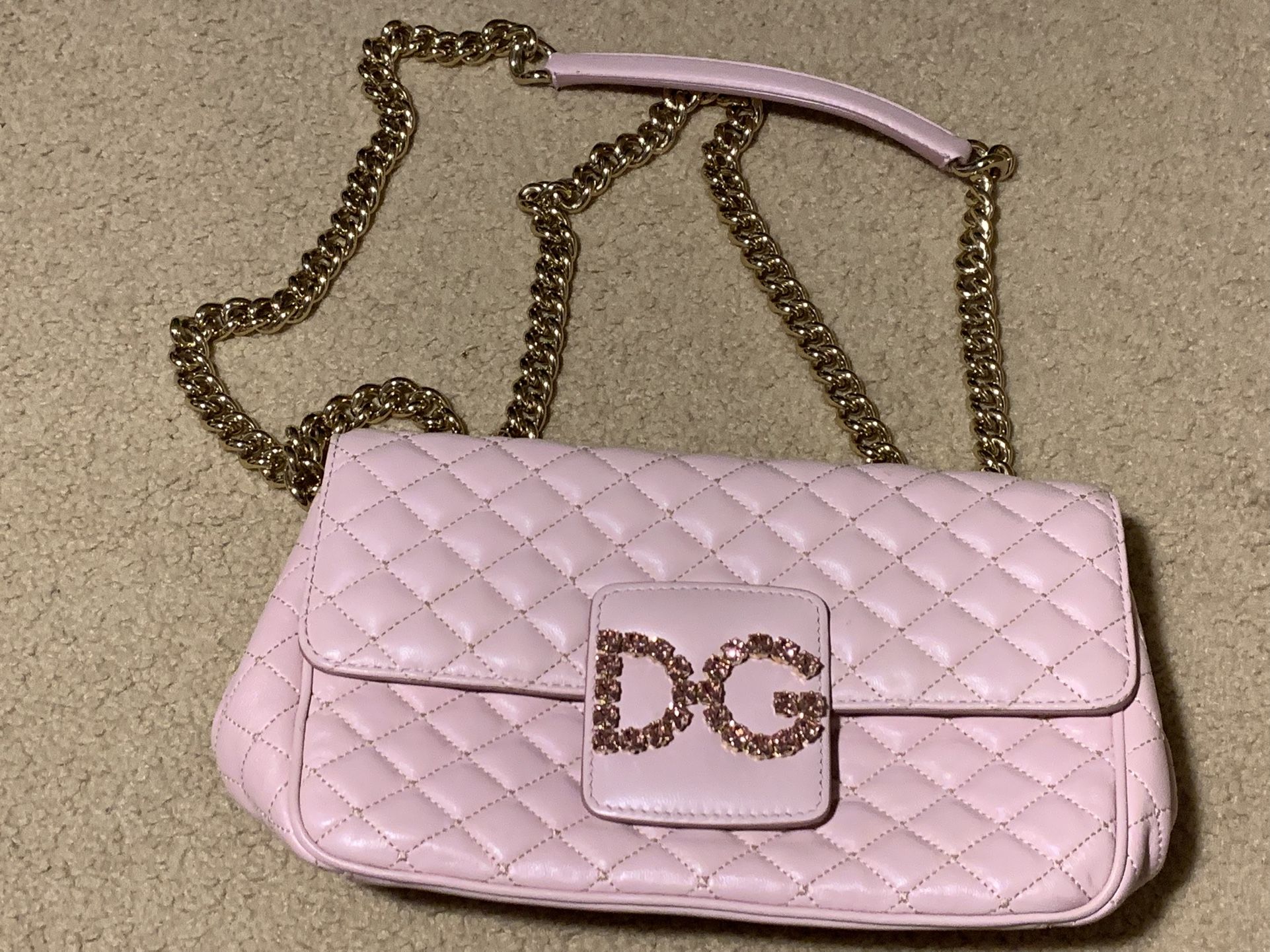 Dolce And Gabbana Millennials Quilted Pink Leather Purse