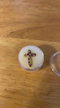 Crystal Cross Brooch Pin *Marked*