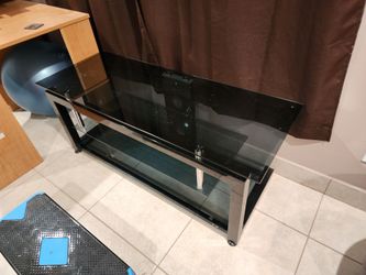 Glass and Steel TV Stand