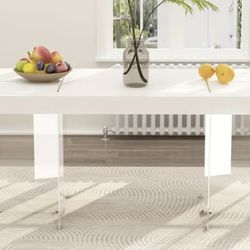 NEW White Glass Table 