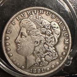 1891-CC Morgan Silver Dollar – Carson City Mint – Rare & Historic