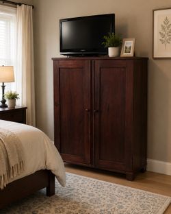 Vintage Solid Wood Armoire / TV Cabinet – Heavy Duty Real Wood Piece