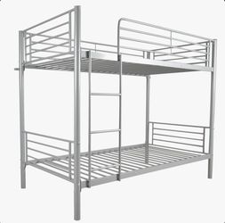 Silver Metal Bunk bed 78" W
