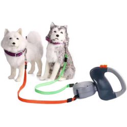 Pet Automatic Retractable Double-Ended Traction Rope one for Two Dog Leash Two Dogs Traction Belt pet Supplies