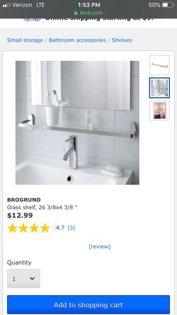 Bathroom glass shelf
