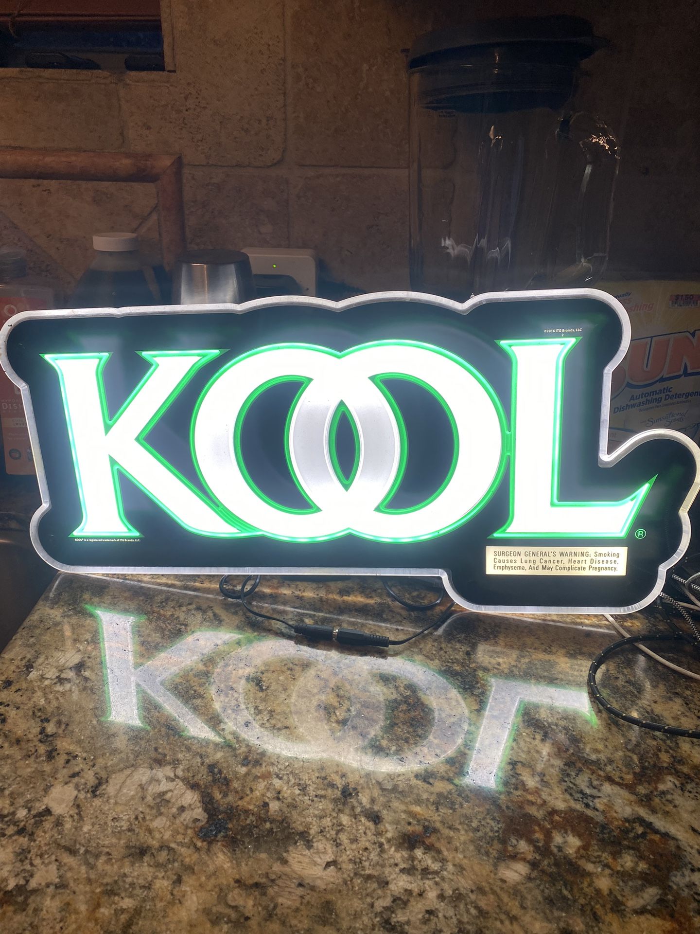 Kool Cigarettes Lighted Sign Wall Hanging 20” X 8 1/2”