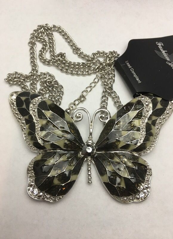 Butterfly long necklace
