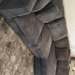 2 Piece Sectional Sofa With 4 Accent Pillows Grey Corduroy Also Comes In Grey Brand New In Box Firm Price $570