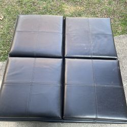 Leather Storage Ottoman 